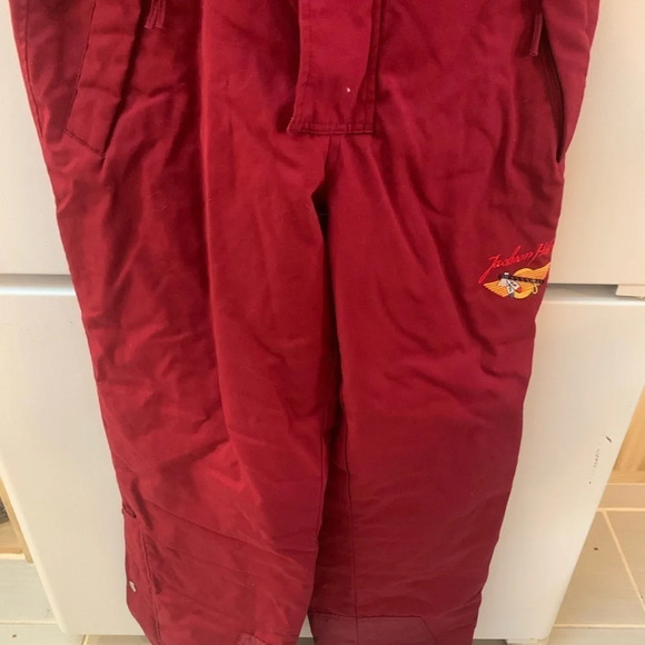 Vintage Jackson Hole Burgundy Bib Overall Snow Pants M - Picture 9 of 11